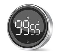 LIORQUE Kitchen Timer Digital Timer with Stopwatch Function and Countdown Timer Aluminum Alloy Case 2 Display Screen Modes 3 Levels Adjustable Volume