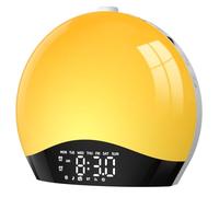 LIORQUE Sunrise Alarm Clock Wake Up Light Clock with Sunrise/Sunset Simulation, 8 Colors Atmosphere Lamp, 22 Natural Sounds, Dual Alarms, Snooze and FM Radio, Light Up Alarm Clock Bedside