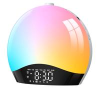 LIORQUE Sunrise Alarm Clock Wake Up Light Clock with Sunrise/Sunset Simulation, 8 Colors Atmosphere Lamp, 22 Natural Sounds, Dual Alarms, Snooze and