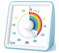 LIORQUE Visual Timer for Kids, 60 Minute Visual Countdown Timer for Classroom Teaching Cooking, Kids Time Management Tools with Silent Operation & Rainbow Pattern Design