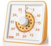LIORQUE Visual Timer for Kids, 60 Minute Visual Countdown Timer for Classroom Teaching Cooking, Kids Time Management Tools with Silent Operation & Pizza Pattern Design
