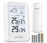 LIORQUE Weather Stations with Outdoor Sensor Wireless Indoor Outdoor Thermometer Hygrometer, Temperature and Humidity Monitor with Weather Forecast, Barometric Pressure, Date