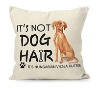Liosei Funny Hungarian Vizsla Quote Glitter Watercolor Cotton Linen Throw Pillow Cover, Dog Gifts for Home Room Bed Sofa Decorations (18 x 18 Inch)