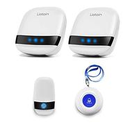 LIOTOIN Wireless Caregiver Pager Elderly Alarm Call Button Personal Alarm Panic Button Call Bell System For Home/Elderly/Patient/Disabled/Nurse (2 Waterproof Transmitter 2 Plugin Receiver) …