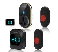 LIOTOIN Wireless Caregiver Pager Elderly Alarm Call Button Personal Alarms Call Bell for Elderly Patient Disabled Nurse Alert System 2 Waterproof Call Button 2 Plugin Receiver