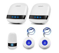 LIOTOIN Wireless Caregiver Pager Elderly Alarm Call Button Personal Alarms Call Bell For Elderly Patient Nurse Panic Alarm Button elderly alert system(3 Waterproof Transmitter 2 UK Plugin Receiver)