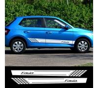 LIOUFTT 2PCS Car Door Stickers Long Side Stripes Styling Vinyl Film Decals,Fit for Skoda Fabia 1 2 3 MK1 MK2 MK3 6y Accessories