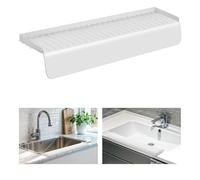 Silicon Sink Edge Protectors for Kitchen Sink, Kitchen Sink Splash Guard, Upgraded Design with Suction Cups, Silicon Sink Protector for Quartz, Granite, Bathtub Splash Guard (White, 20" x 4")