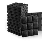 liovitor 12 PCS Soundproof Foam Wall Panels Studio Sound Proof Foam Panels Soundproofing Wall KTV Room Black