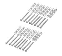 liovitor 16 Pcs M2.5X32MM Electric Guitar Humbucker Pickups Adjust Height Screw and Spring - Pitch 0.4mm - Silver