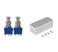 liovitor 2 Pcs Guitar Effect Switches 9-Pin Guitar Effects Pedal & 1 Pcs Guitar Effects Aluminium Stomp Box