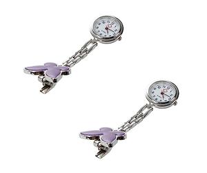liovitor 2 x Nurse's Watch with Butterfly Quartz Movement and Pin Clip ,