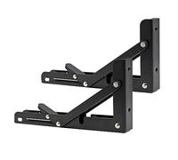 liovitor 2Pcs Campervan Folding Bracket Table Shelf Motorhome Caravan Mini Folding Bracket Black Finish Stainless Steel