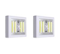 liovitor 2Pcs COB Wall Lamp Switch LED Battery Powered Garage Cabinet Closet Lamp Emergency Camping Night Lights