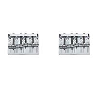 liovitor 2X 4 String Hardtail Bridge for Precision Jazz Bass Chrome 201B-4 Badass