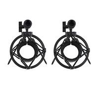 liovitor 2X Universal 3KG Bearable Load Mic Microphone Shock Mount Clip Holder Stand Radio Studio Sound Recording Bracket Black