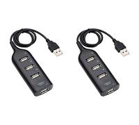 liovitor 2X USB Hub 2.0 Multi-USB High Speed Hub Splitter 4-Port USB Hub Adapter for Laptop Receiver Computer Accessories Black