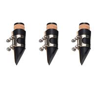 liovitor 3X Black Plastic B Flat Clarinet Mouthpiece & Cap Clamp Woodwind Instruments
