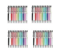 liovitor 48Pcs Bling Bling 2-In-1 Slim Crystal Diamond Stylus Pen and Ink Ballpoint Pens (12 Colors)