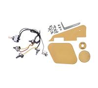 liovitor Guitar Wiring Harness with Cream Pickguard/Cavity/Switch Covers/Pickup Selector Plate/Bracket/Screws
