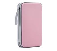 LIOVODE CD Storage, 96 Capacity CD Wallet Holder Organizer Hard Plastic Disc Blu ray Storage for Car (96 Capacity, Light Pink)