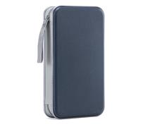 LIOVODE CD Storage, 96 Capacity CD Wallet Holder Organizer Hard Plastic Disc Blu ray Storage for Car (96 Capacity, Dark Blue)