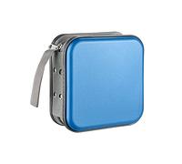 LIOVODE CD Wallet, 48 Capacity Portable CD/Blu-ray/Disc Media Holder Storage Organizer Binder for Car Office Home (Sky Blue)