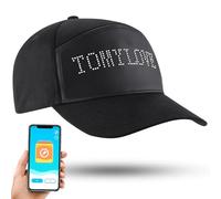 LIOVODE LED Hats, Mobile APP Control Cap Display Message Words Hats for New Year's Christmas Party Birthday Advertising Campaign (White light-2.0)