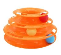 LIOYMAUHNG Cat Toy Pet Cat Turntable Toy Plastic Three-layer Four-layer Self-sport Teasing Stick To Relieve Boredom Toys(Three layers orange)