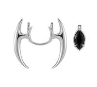 Lip Adornment Set With Mysterious Black Gemstones Reusable Alloy Body Jewelry For Multiple Styling Applications Versatile Clip On Lip Piercing Alternative