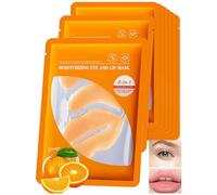 Lip and Eye Masks Set - 2 Pcs Crystal Collagen Under Eye Patches for Dark Circles Puffiness & 1 Pcs Lip Mask for Hydrating Moisturizing, Wrinkles Fine Lines