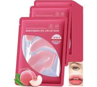 Lip and Eye Masks Set - 2 Pcs Crystal Collagen Under Eye Patches for Dark Circles Puffiness & 1 Pcs Lip Mask for Hydrating Moisturizing, Wrinkles Fine Lines
