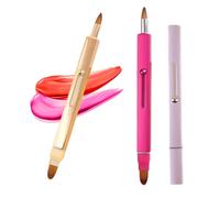 Lip Applicator Brush - 3 Pack Exquisite Professional Dustproof Retractable Lip Brush - Makeup Lipstick Lip Gloss Applicators (Pink Red Gold)