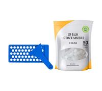 Lip Balm Craft Kit, Lip Balm Container Tray Kit with Fill Tray and Spatula, 50pcs Clear Empty Lip Balm Container Tube Set for Women Girls Lipstick Homemade Lip Balm