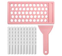 Lip Balm Crafting Kit - Easy Lipstick Filling Tray And Spatula - 50pcs Empty Lip Balm Tubes Set - Compact Multipurpose Empty Lipstick Tube for DIY Chapstick Solid Perfume (Pink White)