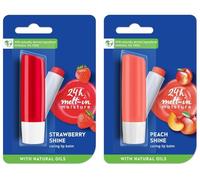 Lip Balm, Fruity Shine Combo - Strawberry & Peach, 4.8g Each (Pack of 2)