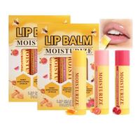 Lip Balm Gift Set, 2 Packs Bees Lip Balm Set Multipack,Honey Balm Lip Ba/lm,Natural Lip Care with Honey, Pomegranate and Grapefruit Flavours,Fruit Flavoured Moisturising Lip Care Set,Value Pack,2*3PCS