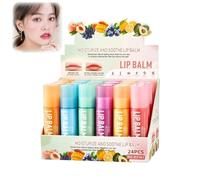 Lip Balm Gift Set, 24 Pack Mini Lip Balm Stick with Fruit Flavor,Hydrating Lip Moisturiser & Lip Salve for Dry Lips, Cute Lip Butter Balm & Lippies,Ladies Gift Sets & Teenage Girls Gifts