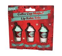 Lip Balm Gift Set 6 Flavours 2 styles packs Caramel Latte, Vanilla Mocha, Hazelnut Latte, Very Blueberry, Watermelon Burst, Peach Paradise (Red- Coffee Cup Shape Lip Balm Trio)