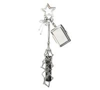 Lip Balm Holder, Cosmetic Keychain Organizer, 20x5x1cm Stainless Steel Charm with Built in Mirror, Makeup Accessory Case, Purse Pendant with Sleek Style, Gift Keychain for Women