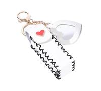 Lip Balm Holder Keychain, Lip Gloss Holder, Portable PU Leather Lip Balm Holder | Waterproof Lipstick Holder for Lipstick Ergonomic Design with Pe Buckle, white, riferimento alla descrizione