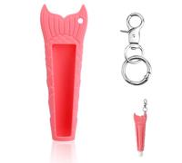 Lip Balm Holder Keychain, Portable Silicone Lip Balm Protective Case with Key Chain Lipgloss Gloss Cap Charms Compatible with Summer Fridays (Pink Sugar Pure Color)