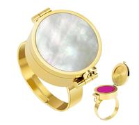 Lip Balm Holder Ring - Stylish Portable Jewelry Organizer | Aromatherapy Lipstick Storage Finger Ring - Unisex Round Locket Design With Clasp - Travel College Winter Commuting Birthday Holiday Accesso
