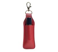 Lip Balm Holder Sleeve - PU Leather Lip Cream Holder | Lipstick Case With Keychain Holder for Home, Traveling, Outdoors, Red, Refer to description, Unisex