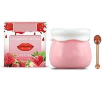 Lip Balm Honey Pot, Strawberry Repair Lip Sleeping Masks, Honeys Lips Balm, Anti-Wrinkle, Moisturizing and Dry Prevention, Chapped Lips Exfoliator (Strawberry)