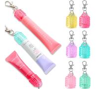 Lip Balm Keychain Cap for Laneige, Summer Friday and Glossier, Lip Balm Holder for Lanyard or Bag, Lip Gloss Keychain for Women,Replacement Cap with Stopper Prevent Spills