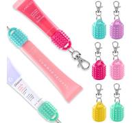 Lip Balm Keychain Holder, Compatible with Laneige, Summer Friday, Glossier and Aquaphor, Multicolor, S, Stripe Style
