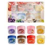Lip Balm Multipack, 8 Fruity Flavors Natural Organic Deep Moisturizing, Priming Colorless Night Lip Balm, Anti Chapping Moisturizing Set for Cracked Dry Lips Daily Use (1)