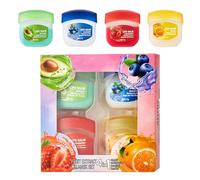 Lip Balm Set, 4 Pack Lips Moisturizer - Multi-flavor Hydrating Day & Night Lip Care - Natural Organic Lip Gloss Set for Dry Cracked Lips - Mini Gift Set Lip Repair Balm Kit for Women