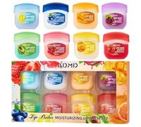 Lip Balm Set - 8pcs Fruit Flavored Lip Balm Multipack - Natural Lips Moisturizer For Cracked Dry Lips - Daily Hydrating Moisturizing Lip Care Lip Stick Gift Set For Women Girls